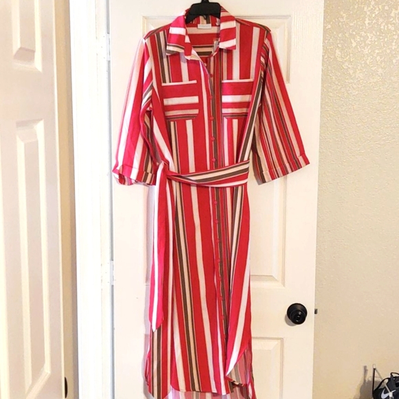New York & Company Dresses & Skirts - Utility Striped Shirt dress